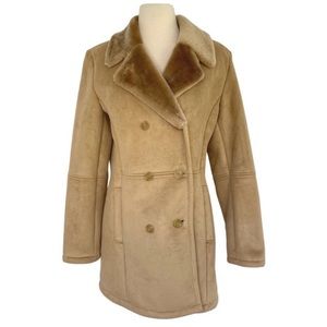 Vintage Esprit Faux Suede & Shearling Coat Medium